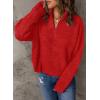 imageEVALESS Quarter Zip Sweaters for Women Waffle Kint Long Sleeve Pullover Sweater Business Casual OutfitsB Cardinal Red