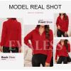 imageEVALESS Quarter Zip Sweaters for Women Waffle Kint Long Sleeve Pullover Sweater Business Casual OutfitsB Cardinal Red