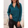 imageEVALESS Quarter Zip Sweaters for Women Waffle Kint Long Sleeve Pullover Sweater Business Casual OutfitsB Cerulean Blue