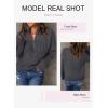 imageEVALESS Quarter Zip Sweaters for Women Waffle Kint Long Sleeve Pullover Sweater Business Casual OutfitsB Dim Gray