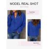 imageEVALESS Quarter Zip Sweaters for Women Waffle Kint Long Sleeve Pullover Sweater Business Casual OutfitsB Navy Blue