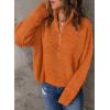imageEVALESS Quarter Zip Sweaters for Women Waffle Kint Long Sleeve Pullover Sweater Business Casual OutfitsB Orange