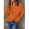 imageEVALESS Quarter Zip Sweaters for Women Waffle Kint Long Sleeve Pullover Sweater Business Casual OutfitsB Orange
