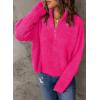 imageEVALESS Quarter Zip Sweaters for Women Waffle Kint Long Sleeve Pullover Sweater Business Casual OutfitsB Rose