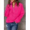 imageEVALESS Quarter Zip Sweaters for Women Waffle Kint Long Sleeve Pullover Sweater Business Casual OutfitsB Rose