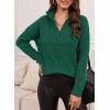 imageEVALESS Quarter Zip Sweaters for Women Waffle Kint Long Sleeve Pullover Sweater Business Casual OutfitsB Viridian