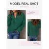 imageEVALESS Quarter Zip Sweaters for Women Waffle Kint Long Sleeve Pullover Sweater Business Casual OutfitsB Viridian