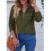 imageEVALESS Quarter Zip Sweaters for Women Waffle Kint Long Sleeve Pullover Sweater Business Casual OutfitsGreen
