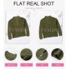 imageEVALESS Quarter Zip Sweaters for Women Waffle Kint Long Sleeve Pullover Sweater Business Casual OutfitsGreen