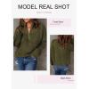 imageEVALESS Quarter Zip Sweaters for Women Waffle Kint Long Sleeve Pullover Sweater Business Casual OutfitsGreen