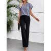 imageEVALESS Blouses for Women Dressy Casual Summer Ruffle Short Sleeve V Neck Work Tops Busines Office ShirtsBeau Blue