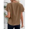 imageEVALESS Blouses for Women Dressy Casual Summer Ruffle Short Sleeve V Neck Work Tops Busines Office ShirtsDark Khaki