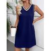 imageEVALESS Womens Spring Summer Dresses 2026 Fashion Casual V Neck Sleeveless Contrast Striped Beach Vacation Clothes DressesNavy Blue