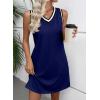 imageEVALESS Womens Spring Summer Dresses 2026 Fashion Casual V Neck Sleeveless Contrast Striped Beach Vacation Clothes DressesNavy Blue