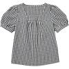 imageEVALESS Womens Plaid Shirt Dressy Casual Square Neck Tops 2026 Fashion Summer Puff Short Sleeve Loose Gingham BlousesBlack