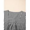 imageEVALESS Womens Plaid Shirt Dressy Casual Square Neck Tops 2026 Fashion Summer Puff Short Sleeve Loose Gingham BlousesBlack