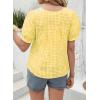 imageEVALESS Womens Plaid Shirt Dressy Casual Square Neck Tops 2026 Fashion Summer Puff Short Sleeve Loose Gingham BlousesYellow