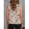 imageEVALESS Womens Pleated Tank Tops V Neck Casual Sleeveless Blouses Summer Basic Vest ShirtZ Khaki