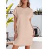 imageEVALESS Womens Summer Dresses 2026 Fashion Short Sleeve Cute Spring Mini Dress Crewneck Casual Beach Vacation DressesApricot