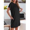 imageEVALESS Womens Summer Dresses 2026 Fashion Short Sleeve Cute Spring Mini Dress Crewneck Casual Beach Vacation DressesBlack