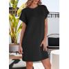 imageEVALESS Womens Summer Dresses 2026 Fashion Short Sleeve Cute Spring Mini Dress Crewneck Casual Beach Vacation DressesBlack