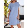 imageEVALESS Womens Summer Dresses 2026 Fashion Short Sleeve Cute Spring Mini Dress Crewneck Casual Beach Vacation DressesBlue