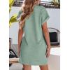 imageEVALESS Womens Summer Dresses 2026 Fashion Short Sleeve Cute Spring Mini Dress Crewneck Casual Beach Vacation DressesGrass Green