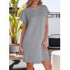 imageEVALESS Womens Summer Dresses 2026 Fashion Short Sleeve Cute Spring Mini Dress Crewneck Casual Beach Vacation DressesGrey