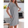 imageEVALESS Womens Summer Dresses 2026 Fashion Short Sleeve Cute Spring Mini Dress Crewneck Casual Beach Vacation DressesGrey
