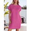 imageEVALESS Womens Summer Dresses 2026 Fashion Short Sleeve Cute Spring Mini Dress Crewneck Casual Beach Vacation DressesRose Red