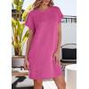 imageEVALESS Womens Summer Dresses 2026 Fashion Short Sleeve Cute Spring Mini Dress Crewneck Casual Beach Vacation DressesRose Red