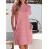 imageEVALESS Womens Summer Dresses 2026 Fashion Short Sleeve Cute Spring Mini Dress Crewneck Casual Beach Vacation DressesSepia Rose
