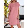 imageEVALESS Womens Summer Dresses 2026 Fashion Short Sleeve Cute Spring Mini Dress Crewneck Casual Beach Vacation DressesSepia Rose