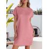 imageEVALESS Womens Summer Dresses 2026 Fashion Short Sleeve Cute Spring Mini Dress Crewneck Casual Beach Vacation DressesSepia Rose