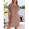 imageEVALESS Womens Summer Dresses 2026 Fashion Short Sleeve Cute Spring Mini Dress Crewneck Casual Beach Vacation DressesZ Brown