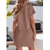 imageEVALESS Womens Summer Dresses 2026 Fashion Short Sleeve Cute Spring Mini Dress Crewneck Casual Beach Vacation DressesZ Brown