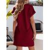 imageEVALESS Womens Summer Dresses 2026 Fashion Short Sleeve Cute Spring Mini Dress Crewneck Casual Beach Vacation DressesZ Burgundy
