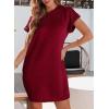 imageEVALESS Womens Summer Dresses 2026 Fashion Short Sleeve Cute Spring Mini Dress Crewneck Casual Beach Vacation DressesZ Burgundy