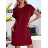imageEVALESS Womens Summer Dresses 2026 Fashion Short Sleeve Cute Spring Mini Dress Crewneck Casual Beach Vacation DressesZ Burgundy