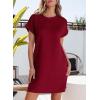 imageEVALESS Womens Summer Dresses 2026 Fashion Short Sleeve Cute Spring Mini Dress Crewneck Casual Beach Vacation DressesZ Burgundy