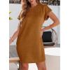 imageEVALESS Womens Summer Dresses 2026 Fashion Short Sleeve Cute Spring Mini Dress Crewneck Casual Beach Vacation DressesZ Dark Khaki