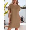 imageEVALESS Womens Summer Dresses 2026 Fashion Short Sleeve Cute Spring Mini Dress Crewneck Casual Beach Vacation DressesZ Light French Beige
