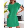 imageEVALESS Womens Summer Dresses 2026 Fashion Short Sleeve Cute Spring Mini Dress Crewneck Casual Beach Vacation DressesZ New Green
