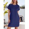imageEVALESS Womens Summer Dresses 2026 Fashion Short Sleeve Cute Spring Mini Dress Crewneck Casual Beach Vacation DressesZ New Navy Blue