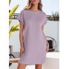 imageEVALESS Womens Summer Dresses 2026 Fashion Short Sleeve Cute Spring Mini Dress Crewneck Casual Beach Vacation DressesZ Purple