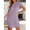 imageEVALESS Womens Summer Dresses 2026 Fashion Short Sleeve Cute Spring Mini Dress Crewneck Casual Beach Vacation DressesZ Purple