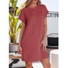 imageEVALESS Womens Summer Dresses 2026 Fashion Short Sleeve Cute Spring Mini Dress Crewneck Casual Beach Vacation DressesZ Racing Red