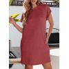 imageEVALESS Womens Summer Dresses 2026 Fashion Short Sleeve Cute Spring Mini Dress Crewneck Casual Beach Vacation DressesZ Racing Red