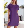 imageEVALESS Womens Summer Dresses 2026 Fashion Short Sleeve Cute Spring Mini Dress Crewneck Casual Beach Vacation DressesZ Tillandsia Purple