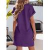 imageEVALESS Womens Summer Dresses 2026 Fashion Short Sleeve Cute Spring Mini Dress Crewneck Casual Beach Vacation DressesZ Tillandsia Purple